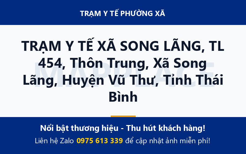 TRẠM Y TẾ XÃ SONG LÃNG, TL 454, Thôn Trung, Xã Song Lãng, Huyện Vũ Thư, Tỉnh Thái Bình