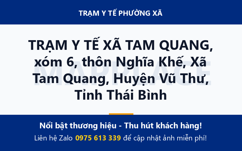 TRẠM Y TẾ XÃ TAM QUANG, xóm 6, thôn Nghĩa Khế, Xã Tam Quang, Huyện Vũ Thư, Tỉnh Thái Bình