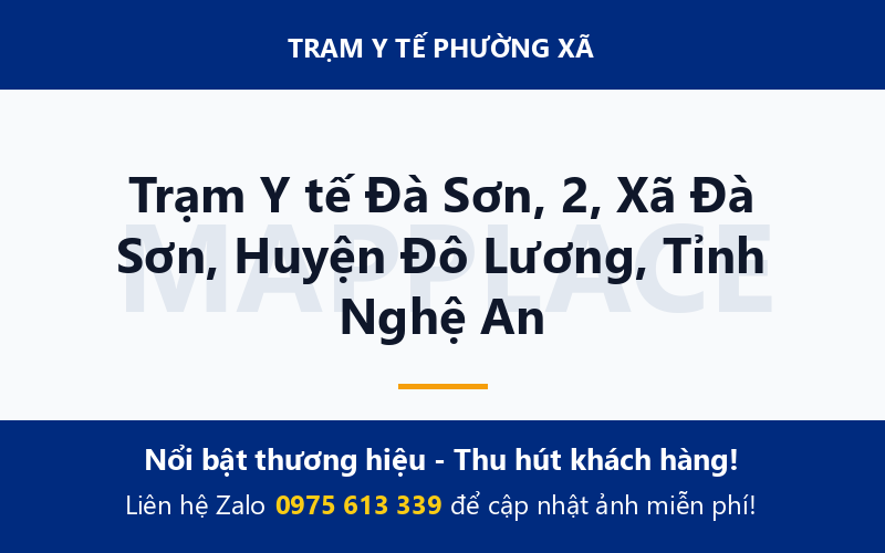 Trạm Y tế Đà Sơn, 2, Xã Đà Sơn, Huyện Đô Lương, Tỉnh Nghệ An
