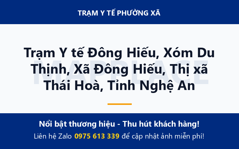 Trạm Y tế Đông Hiếu, Xóm Du Thịnh, Xã Đông Hiếu, Thị xã Thái Hoà, Tỉnh Nghệ An