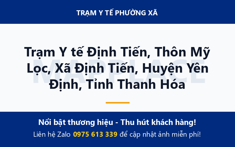 Trạm Y tế Định Tiến, Thôn Mỹ Lọc, Xã Định Tiến, Huyện Yên Định, Tỉnh Thanh Hóa