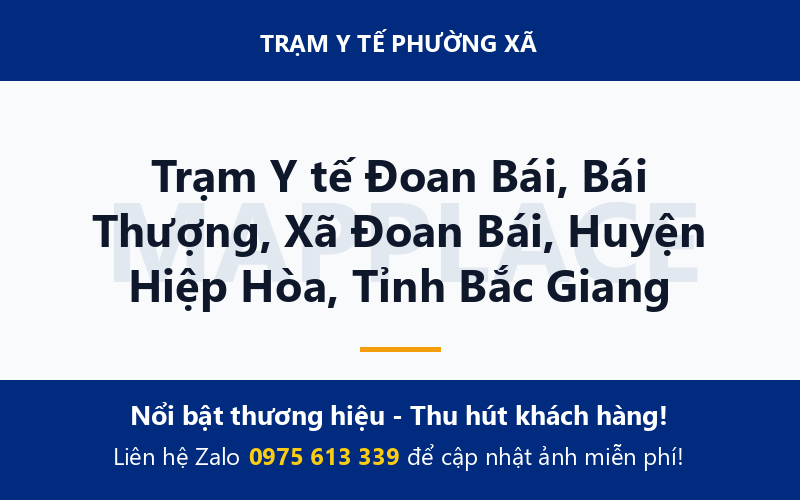 Trạm Y tế Đoan Bái, Bái Thượng, Xã Đoan Bái, Huyện Hiệp Hòa, Tỉnh Bắc Giang