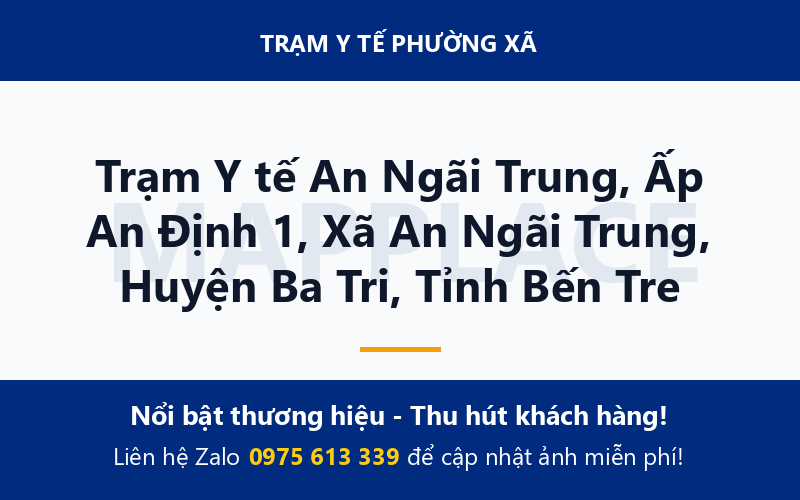 Trạm Y tế An Ngãi Trung, Ấp An Định 1, Xã An Ngãi Trung, Huyện Ba Tri, Tỉnh Bến Tre