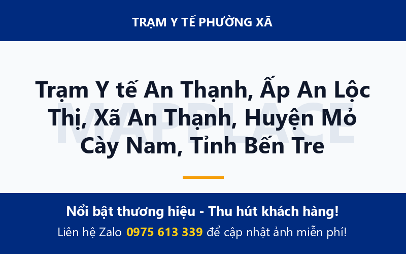 Trạm Y tế An Thạnh, Ấp An Lộc Thị, Xã An Thạnh, Huyện Mỏ Cày Nam, Tỉnh Bến Tre
