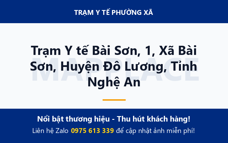Trạm Y tế Bài Sơn, 1, Xã Bài Sơn, Huyện Đô Lương, Tỉnh Nghệ An