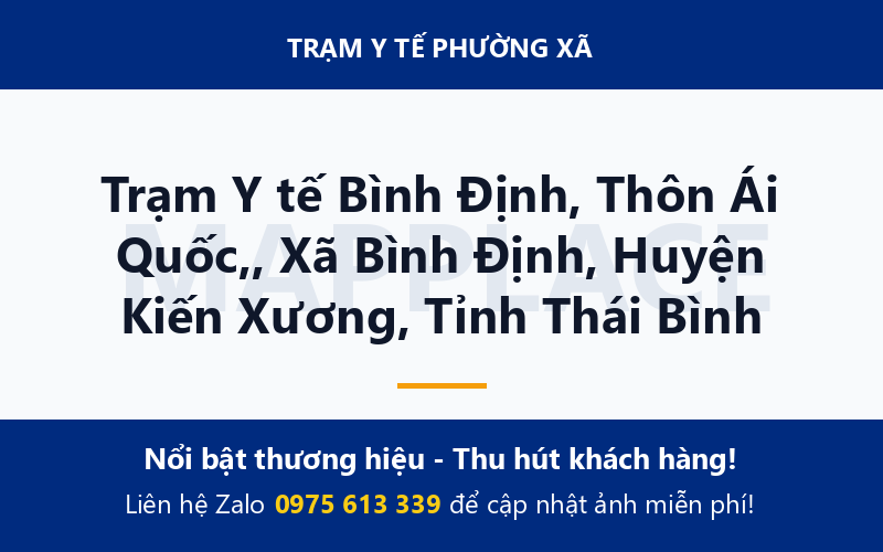 Trạm Y tế Bình Định, Thôn Ái Quốc,, Xã Bình Định, Huyện Kiến Xương, Tỉnh Thái Bình