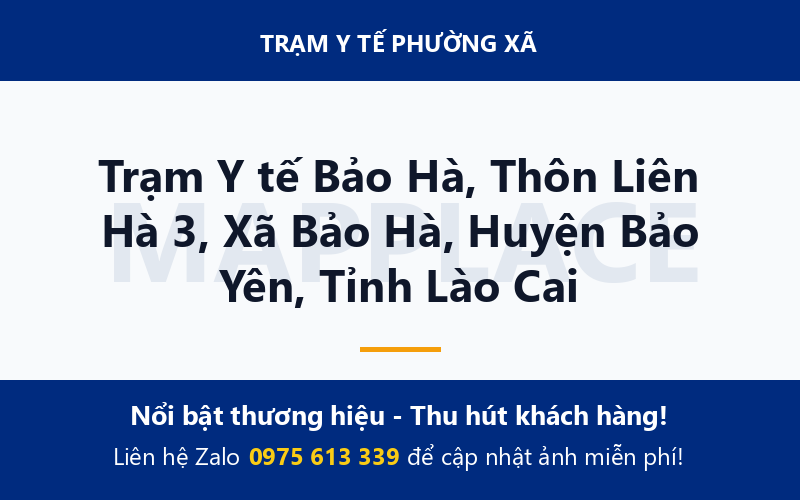 Trạm Y tế Bảo Hà, Thôn Liên Hà 3, Xã Bảo Hà, Huyện Bảo Yên, Tỉnh Lào Cai
