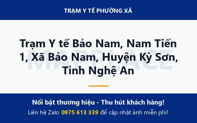 Trạm Y tế Bảo Nam, Nam Tiến 1, Xã Bảo Nam, Huyện Kỳ Sơn, Tỉnh Nghệ An