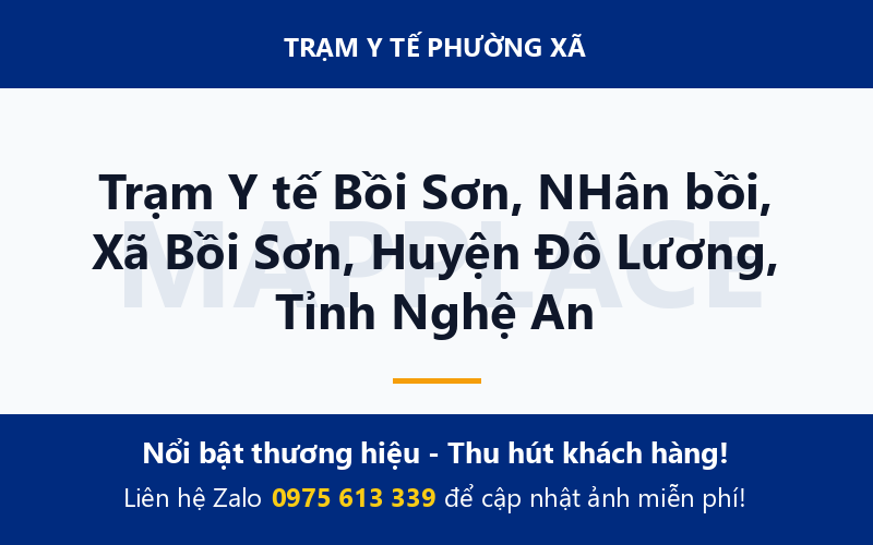 Trạm Y tế Bồi Sơn, NHân bồi, Xã Bồi Sơn, Huyện Đô Lương, Tỉnh Nghệ An