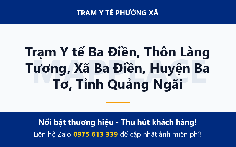 Trạm Y tế Ba Điền, Thôn Làng Tương, Xã Ba Điền, Huyện Ba Tơ, Tỉnh Quảng Ngãi