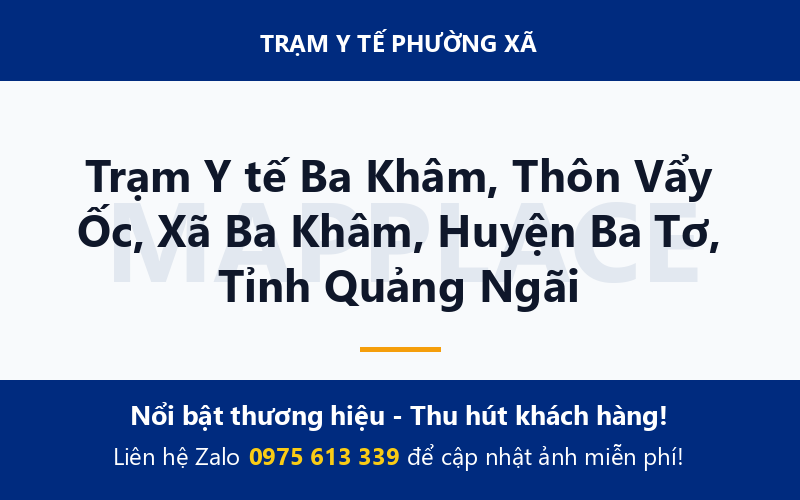 Trạm Y tế Ba Khâm, Thôn Vẩy Ốc, Xã Ba Khâm, Huyện Ba Tơ, Tỉnh Quảng Ngãi