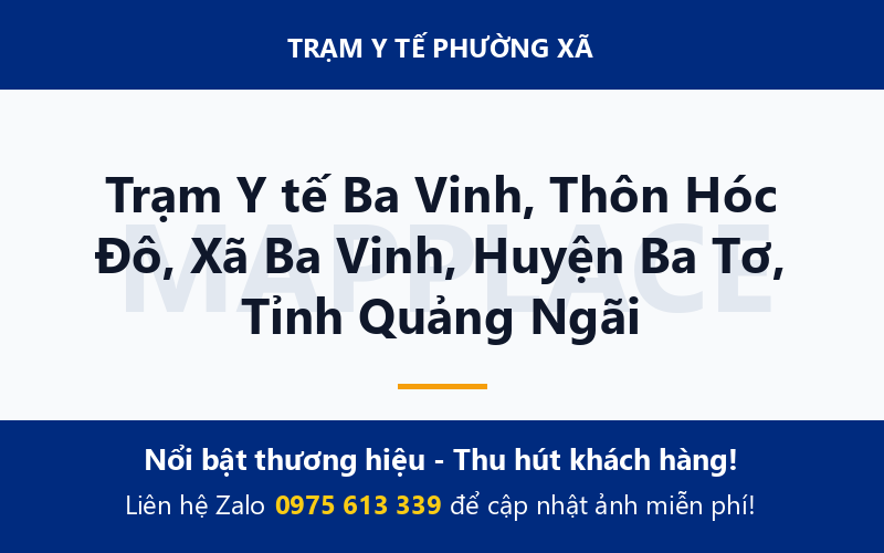 Trạm Y tế Ba Vinh, Thôn Hóc Đô, Xã Ba Vinh, Huyện Ba Tơ, Tỉnh Quảng Ngãi