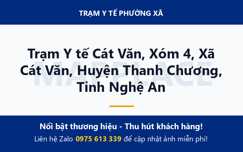 Trạm Y tế Cát Văn, Xóm 4, Xã Cát Văn, Huyện Thanh Chương, Tỉnh Nghệ An