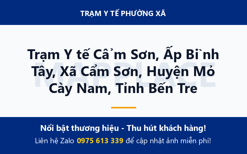 Trạm Y tế Cẩm Sơn, Ấp Bình Tây, Xã Cẩm Sơn, Huyện Mỏ Cày Nam, Tỉnh Bến Tre