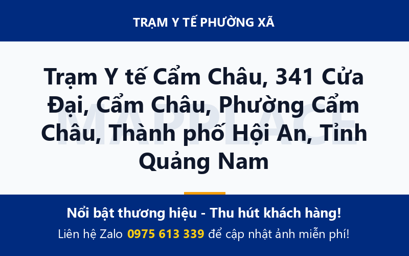 Trạm Y tế Cẩm Châu, 341 Cửa Đại, Cẩm Châu, Phường Cẩm Châu, Thành phố Hội An, Tỉnh Quảng Nam