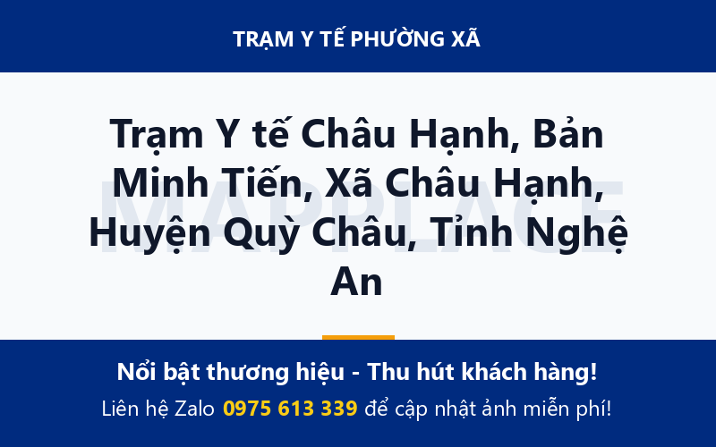 Trạm Y tế Châu Hạnh, Bản Minh Tiến, Xã Châu Hạnh, Huyện Quỳ Châu, Tỉnh Nghệ An