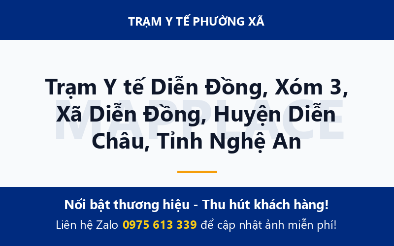 Trạm Y tế Diễn Đồng, Xóm 3, Xã Diễn Đồng, Huyện Diễn Châu, Tỉnh Nghệ An