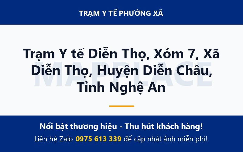 Trạm Y tế Diễn Thọ, Xóm 7, Xã Diễn Thọ, Huyện Diễn Châu, Tỉnh Nghệ An