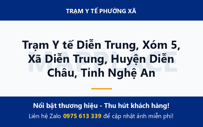Trạm Y tế Diễn Trung, Xóm 5, Xã Diễn Trung, Huyện Diễn Châu, Tỉnh Nghệ An