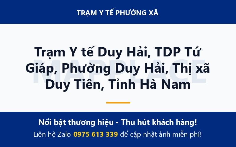 Trạm Y tế Duy Hải, TDP Tứ Giáp, Phường Duy Hải, Thị xã Duy Tiên, Tỉnh Hà Nam