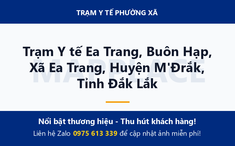 Trạm Y tế Ea Trang, Buôn Hạp, Xã Ea Trang, Huyện M'Đrắk, Tỉnh Đắk Lắk