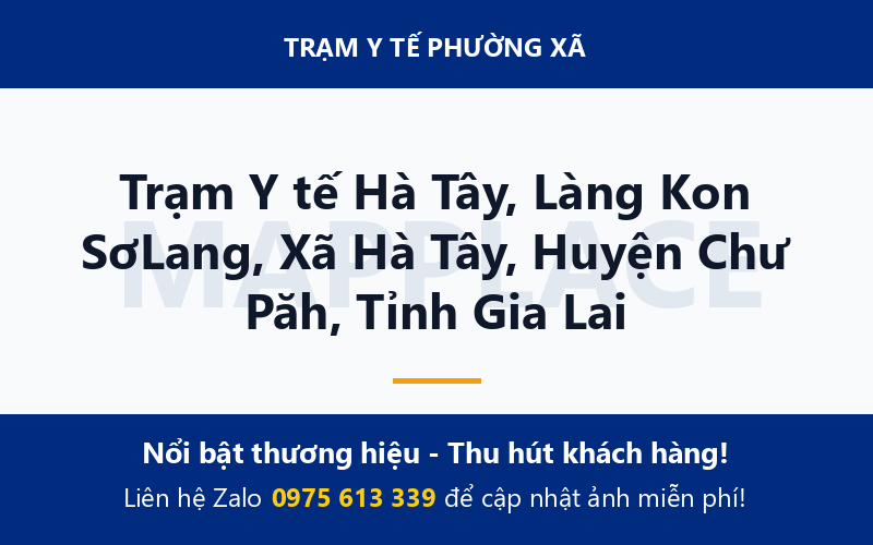 Trạm Y tế Hà Tây, Làng Kon SơLang, Xã Hà Tây, Huyện Chư Păh, Tỉnh Gia Lai