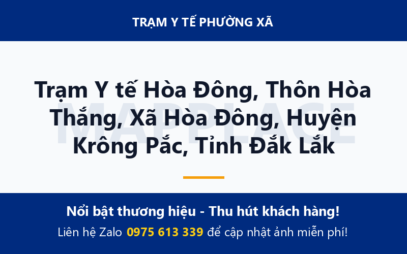 Trạm Y tế Hòa Đông, Thôn Hòa Thắng, Xã Hòa Đông, Huyện Krông Pắc, Tỉnh Đắk Lắk