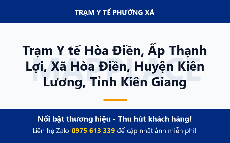 Trạm Y tế Hòa Điền, Ấp Thạnh Lợi, Xã Hòa Điền, Huyện Kiên Lương, Tỉnh Kiên Giang