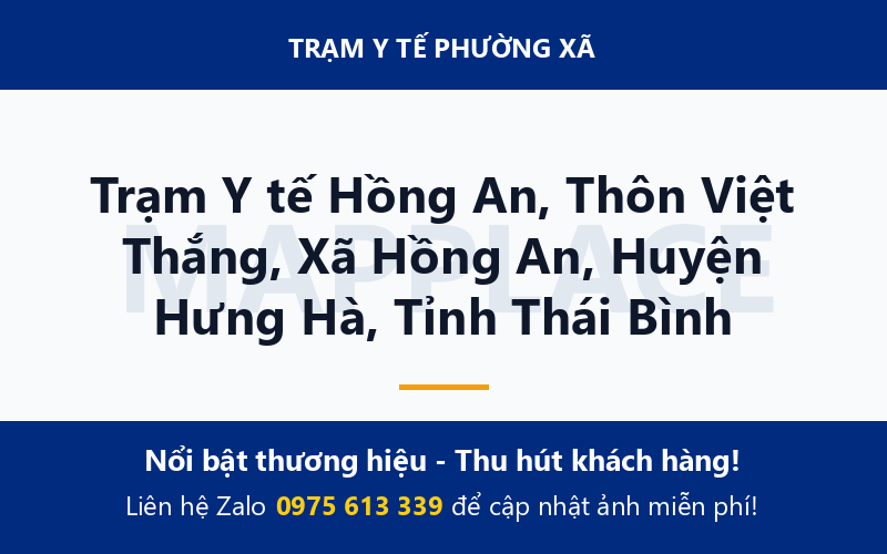 Trạm Y tế Hồng An, Thôn Việt Thắng, Xã Hồng An, Huyện Hưng Hà, Tỉnh Thái Bình