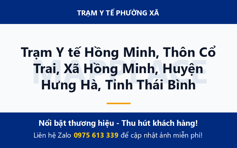 Trạm Y tế Hồng Minh, Thôn Cổ Trai, Xã Hồng Minh, Huyện Hưng Hà, Tỉnh Thái Bình