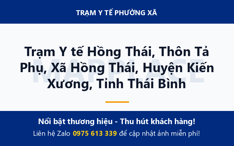 Trạm Y tế Hồng Thái, Thôn Tả Phụ, Xã Hồng Thái, Huyện Kiến Xương, Tỉnh Thái Bình