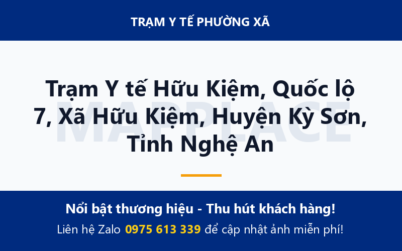 Trạm Y tế Hữu Kiệm, Quốc lộ 7, Xã Hữu Kiệm, Huyện Kỳ Sơn, Tỉnh Nghệ An