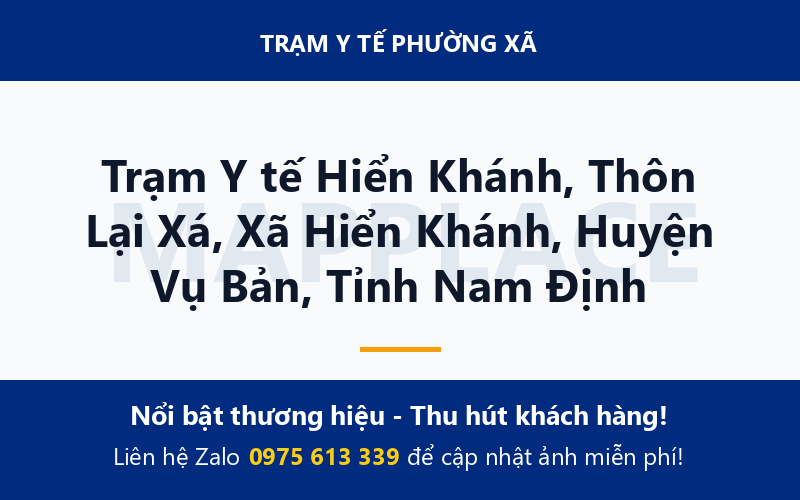 Trạm Y tế Hiển Khánh, Thôn Lại Xá, Xã Hiển Khánh, Huyện Vụ Bản, Tỉnh Nam Định