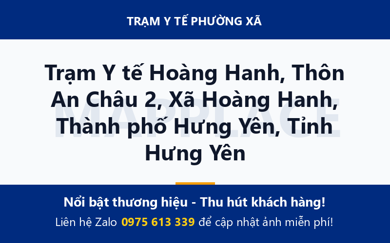 Trạm Y tế Hoàng Hanh, Thôn An Châu 2, Xã Hoàng Hanh, Thành phố Hưng Yên, Tỉnh Hưng Yên