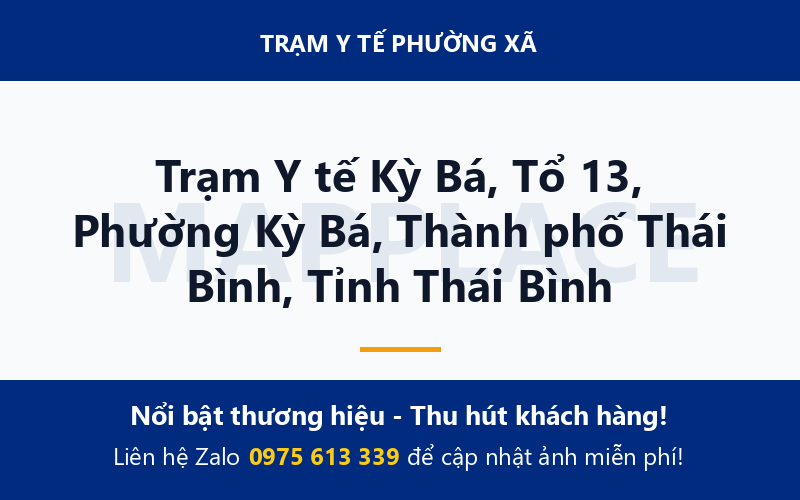 Trạm Y tế Kỳ Bá, Tổ 13, Phường Kỳ Bá, Thành phố Thái Bình, Tỉnh Thái Bình