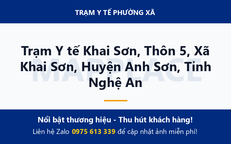 Trạm Y tế Khai Sơn, Thôn 5, Xã Khai Sơn, Huyện Anh Sơn, Tỉnh Nghệ An