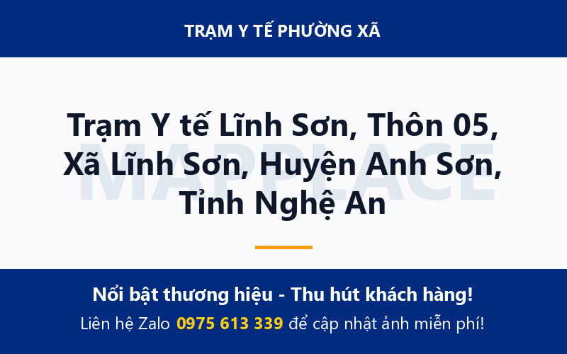 Trạm Y tế Lĩnh Sơn, Thôn 05, Xã Lĩnh Sơn, Huyện Anh Sơn, Tỉnh Nghệ An