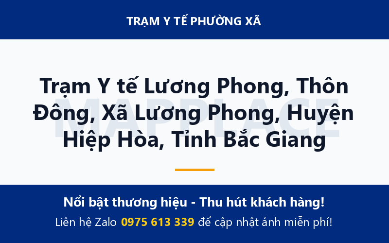 Trạm Y tế Lương Phong, Thôn Đông, Xã Lương Phong, Huyện Hiệp Hòa, Tỉnh Bắc Giang