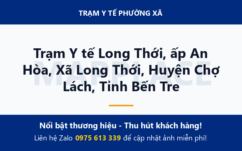 Trạm Y tế Long Thới, ấp An Hòa, Xã Long Thới, Huyện Chợ Lách, Tỉnh Bến Tre