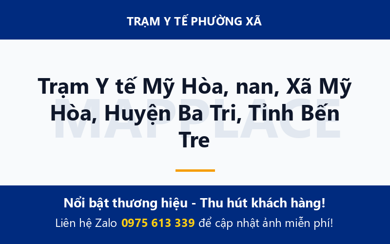 Trạm Y tế Mỹ Hòa, nan, Xã Mỹ Hòa, Huyện Ba Tri, Tỉnh Bến Tre