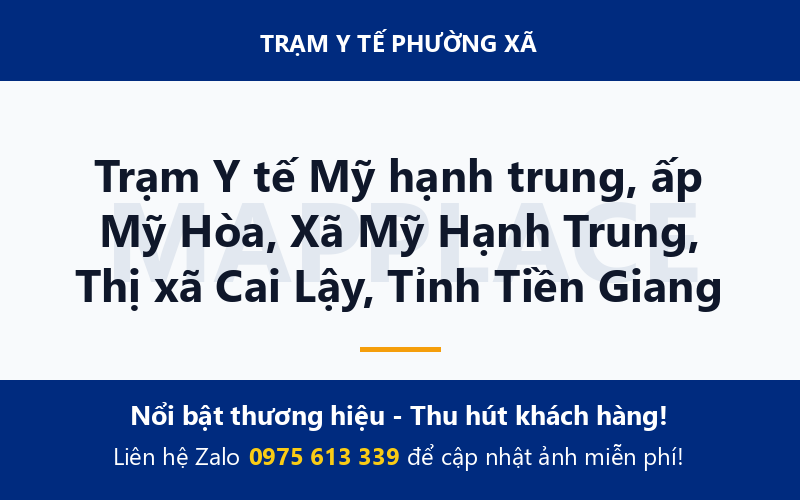 Trạm Y tế Mỹ hạnh trung, ấp Mỹ Hòa, Xã Mỹ Hạnh Trung, Thị xã Cai Lậy, Tỉnh Tiền Giang