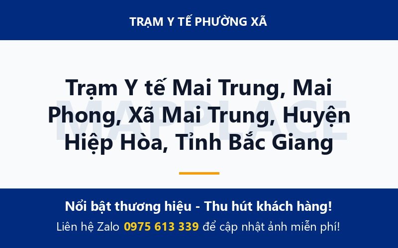 Trạm Y tế Mai Trung, Mai Phong, Xã Mai Trung, Huyện Hiệp Hòa, Tỉnh Bắc Giang