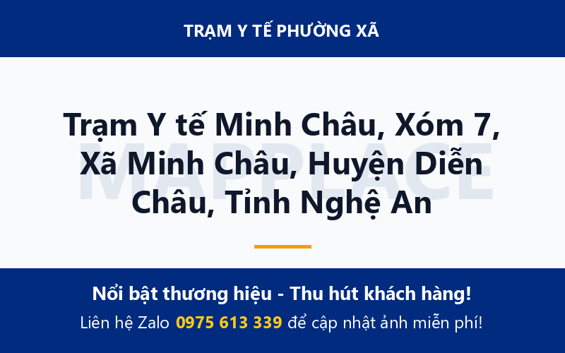 Trạm Y tế Minh Châu, Xóm 7, Xã Minh Châu, Huyện Diễn Châu, Tỉnh Nghệ An