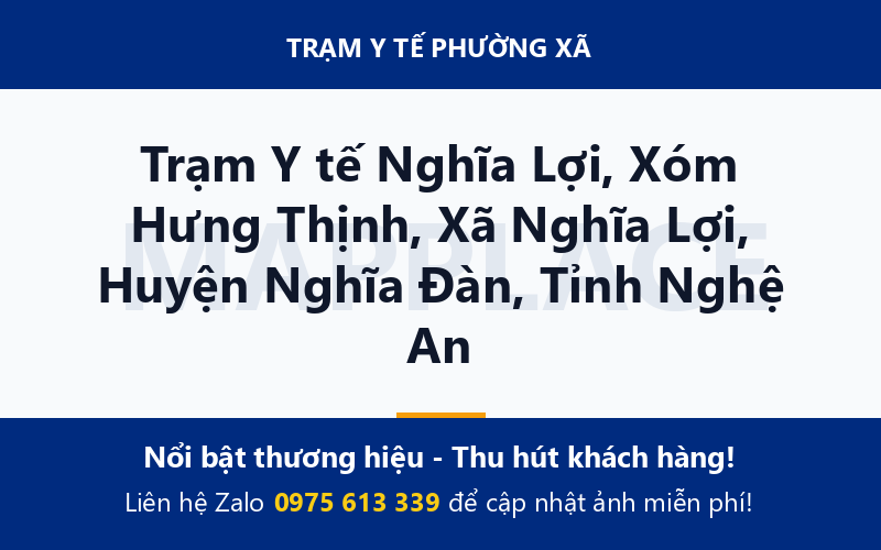 Trạm Y tế Nghĩa Lợi, Xóm Hưng Thịnh, Xã Nghĩa Lợi, Huyện Nghĩa Đàn, Tỉnh Nghệ An