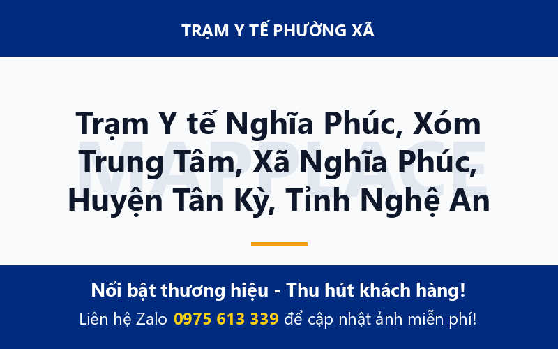 Trạm Y tế Nghĩa Phúc, Xóm Trung Tâm, Xã Nghĩa Phúc, Huyện Tân Kỳ, Tỉnh Nghệ An