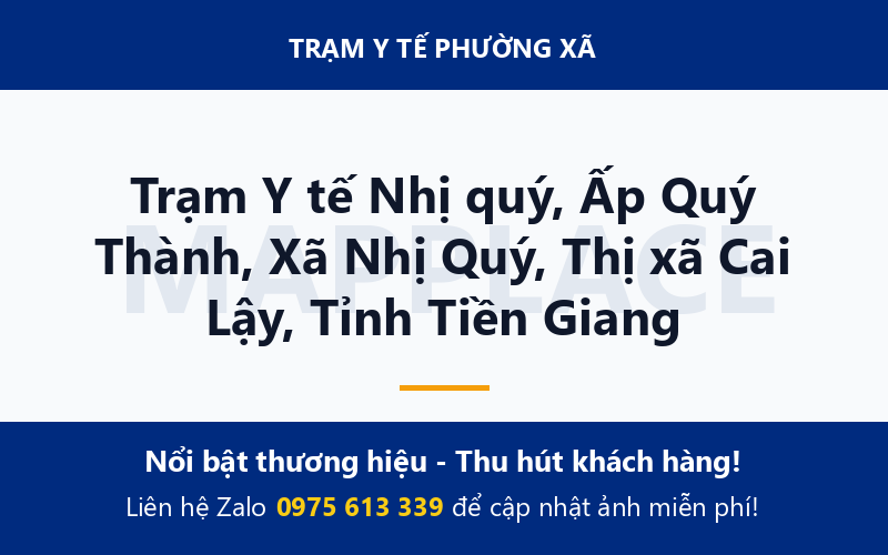 Trạm Y tế Nhị quý, Ấp Quý Thành, Xã Nhị Quý, Thị xã Cai Lậy, Tỉnh Tiền Giang
