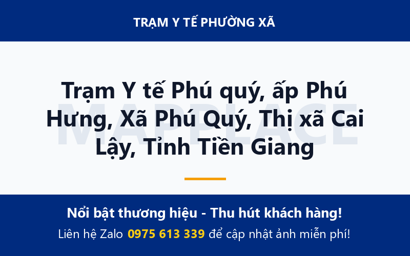 Trạm Y tế Phú quý, ấp Phú Hưng, Xã Phú Quý, Thị xã Cai Lậy, Tỉnh Tiền Giang