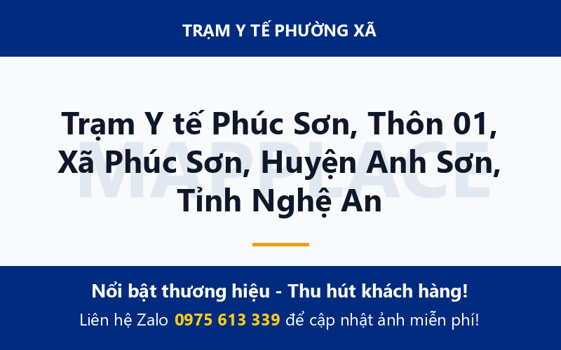 Trạm Y tế Phúc Sơn, Thôn 01, Xã Phúc Sơn, Huyện Anh Sơn, Tỉnh Nghệ An