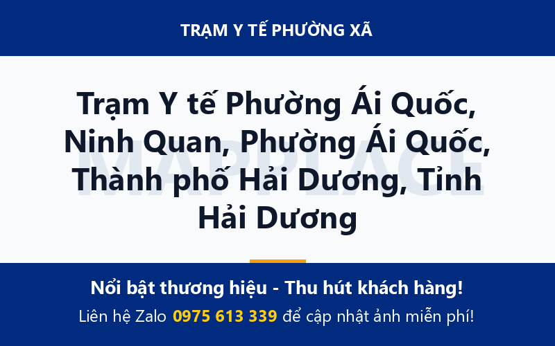 Trạm Y tế Phường Ái Quốc, Ninh Quan, Phường Ái Quốc, Thành phố Hải Dương, Tỉnh Hải Dương