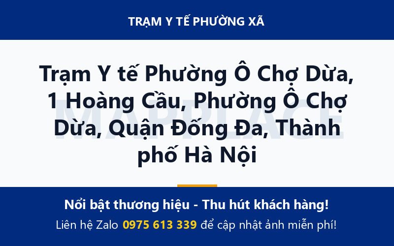 Trạm Y tế Phường Ô Chợ Dừa, 1 Hoàng Cầu, Phường Ô Chợ Dừa, Quận Đống Đa, Thành phố Hà Nội